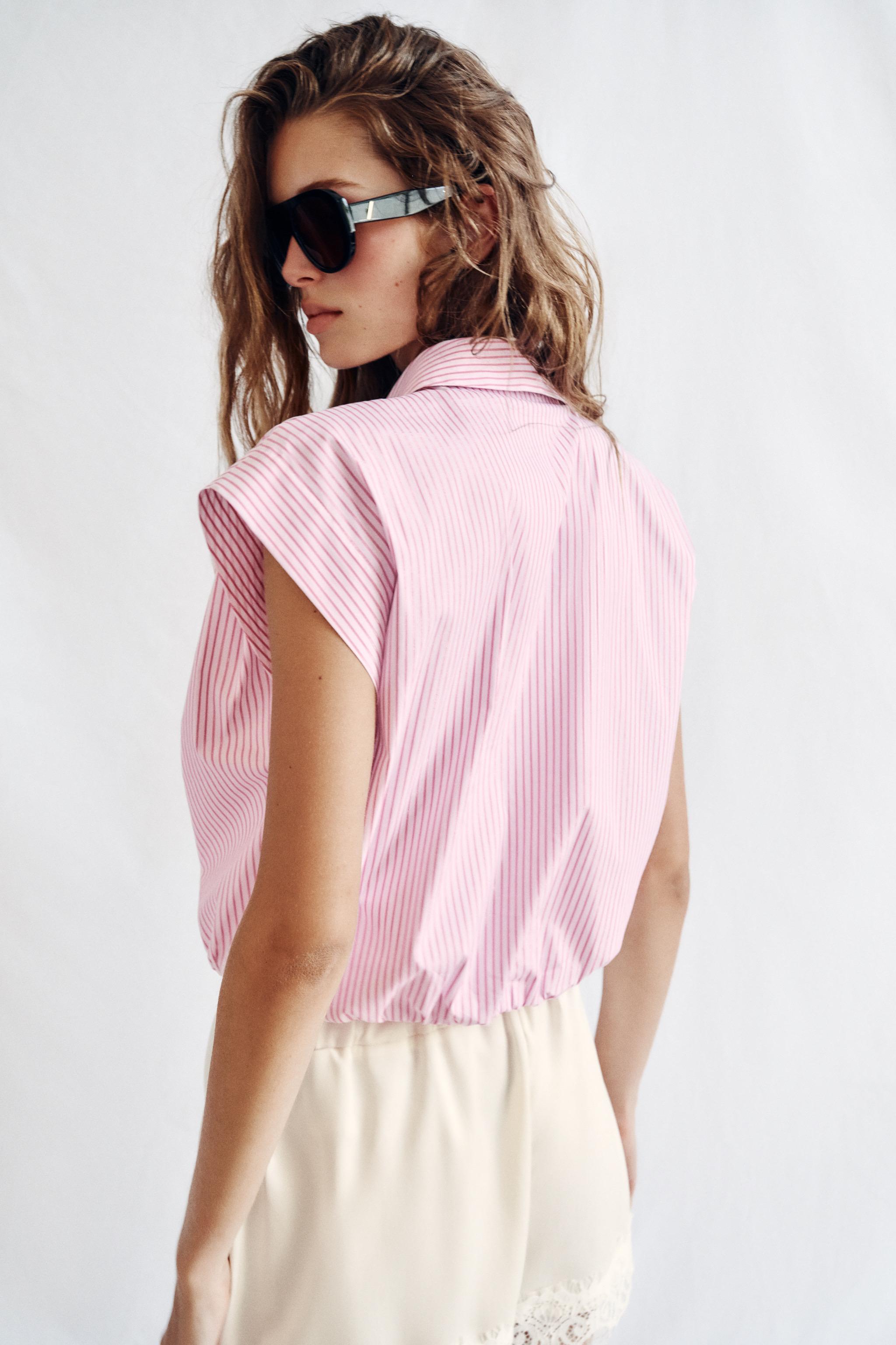 METALLIC THREAD STRIPED SHIRT